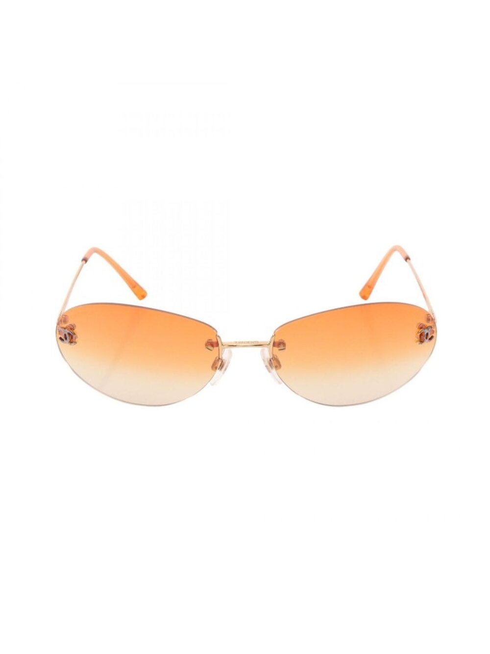 Chanel Sunglasses CC Logo Gradient Lens Rimless Brown Eyewear